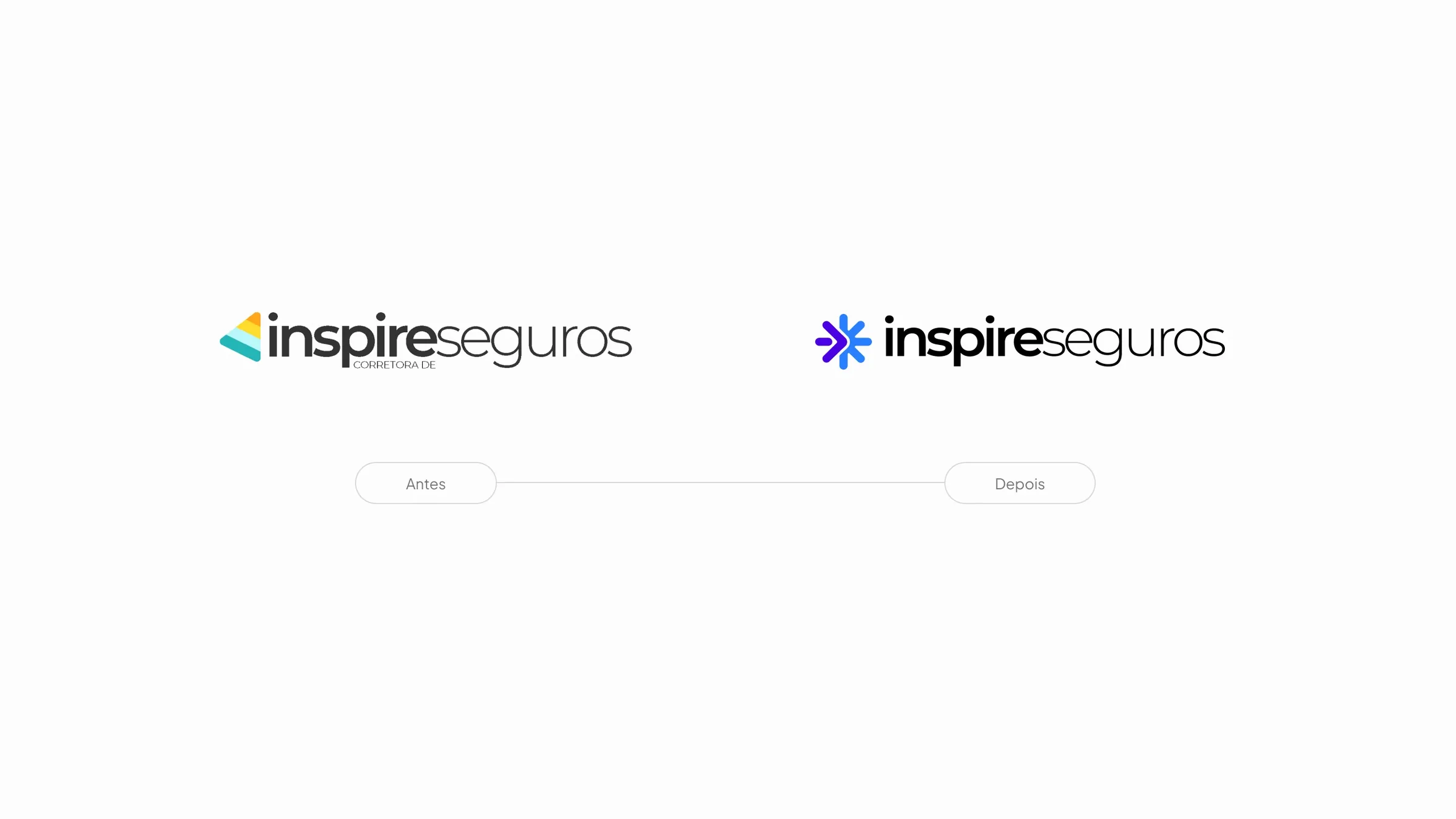 Logotipo da Inspire Seguros antes e depois
