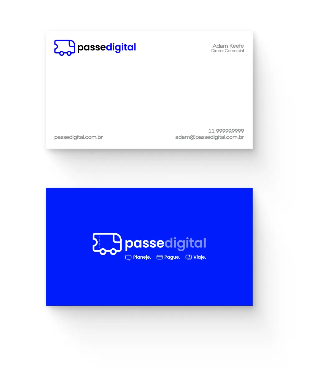 Cartões de visita da Passe Digital