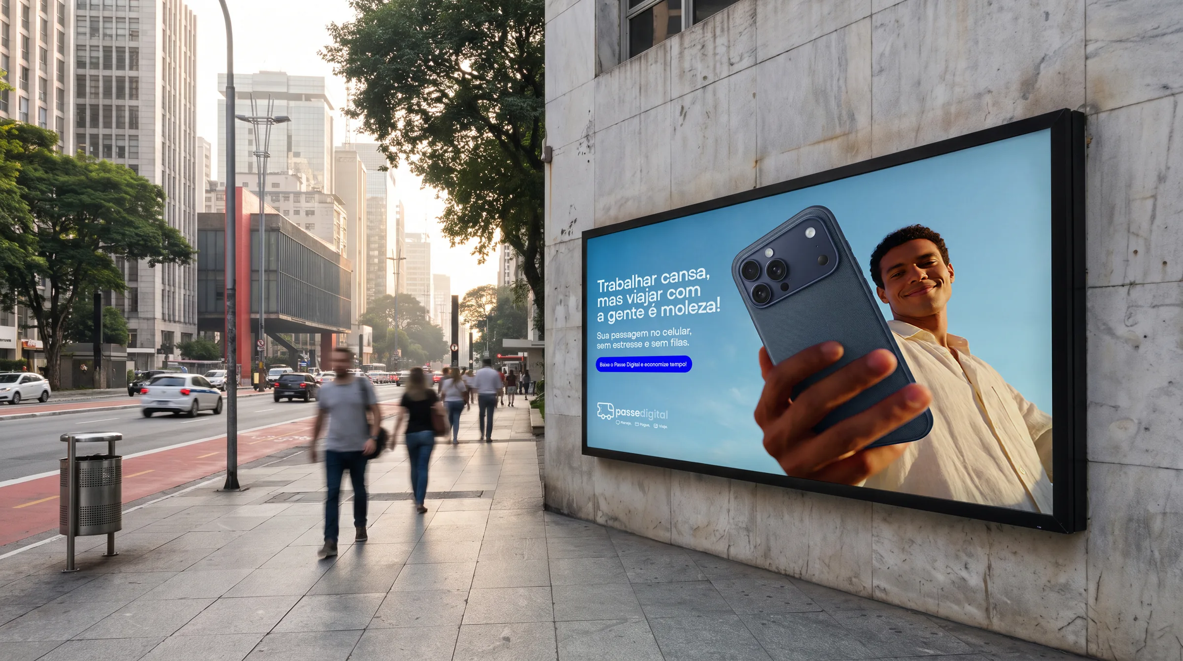 Painel da Passe Digital na Avenida Paulista